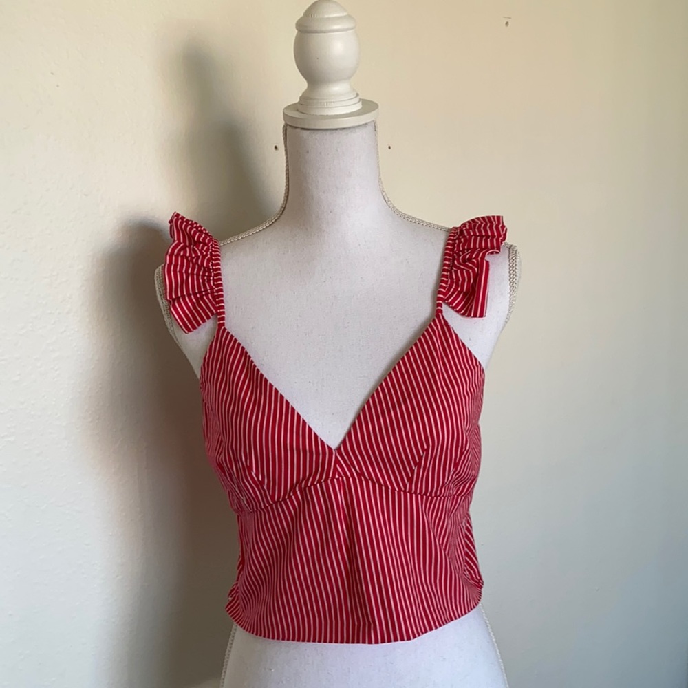 blouse red and white, size S